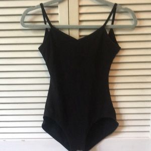 black camisole capezio leotard with strappy back